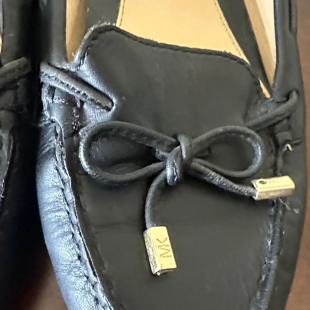 Michael Kors Black Leather Bow Driver Flats US7.5M - Picture 7 of 10